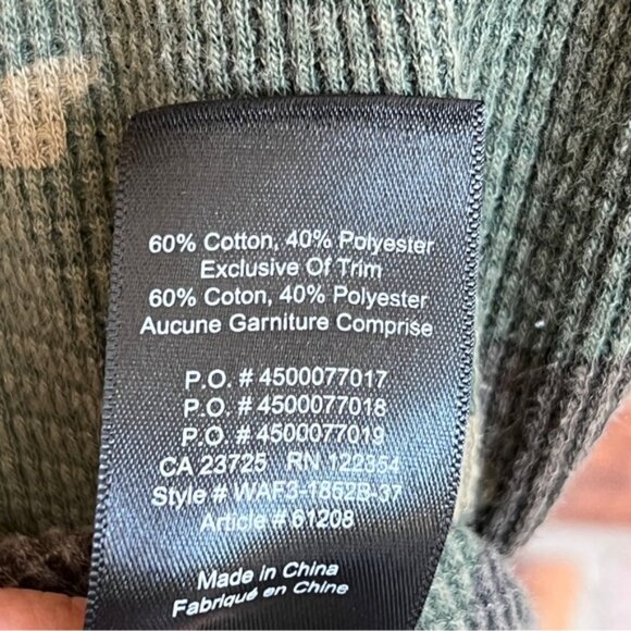 Aritzia TNA Andrews Waffle Longsleeve Thermal Camo long-sleeve shirt EUC M - Picture 5 of 11